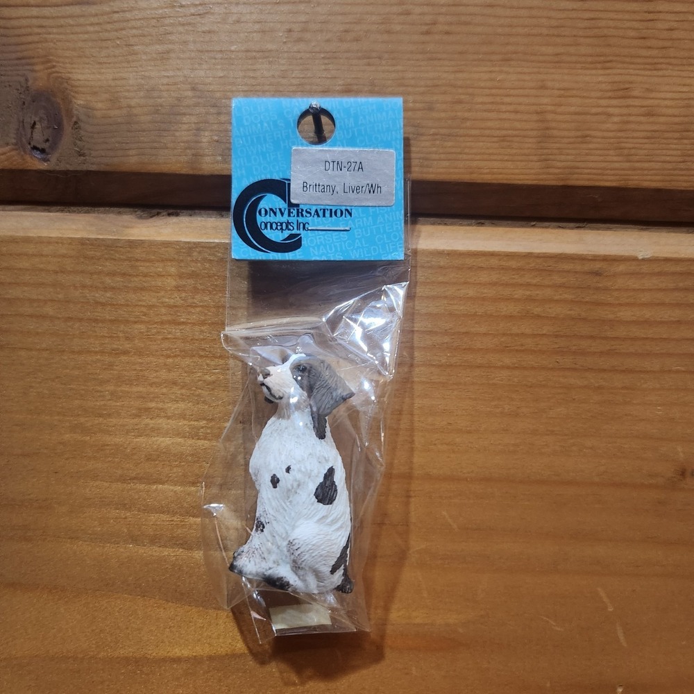 Liver White Brittany Dollhouse Dog Figurine Conversation Concept DTN-27A Vintage